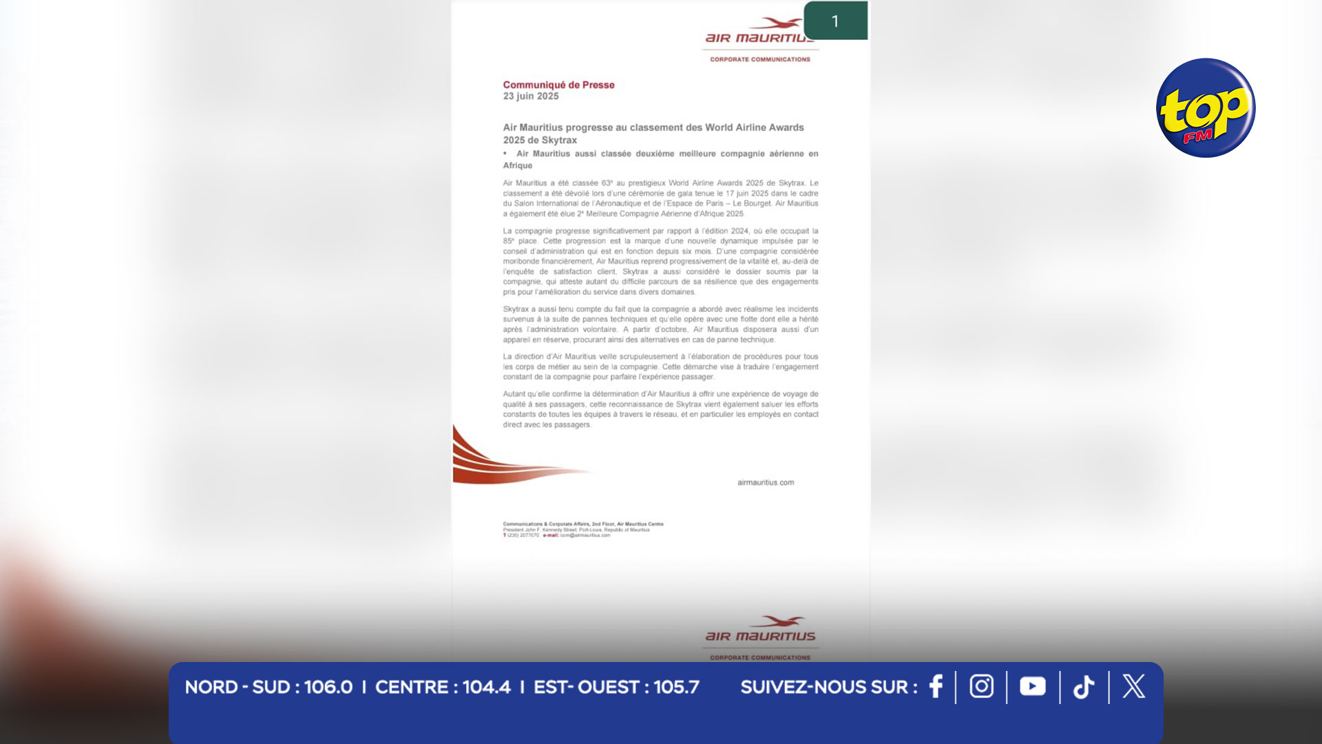 AIR MAURITIUS AIR MAURITIUS