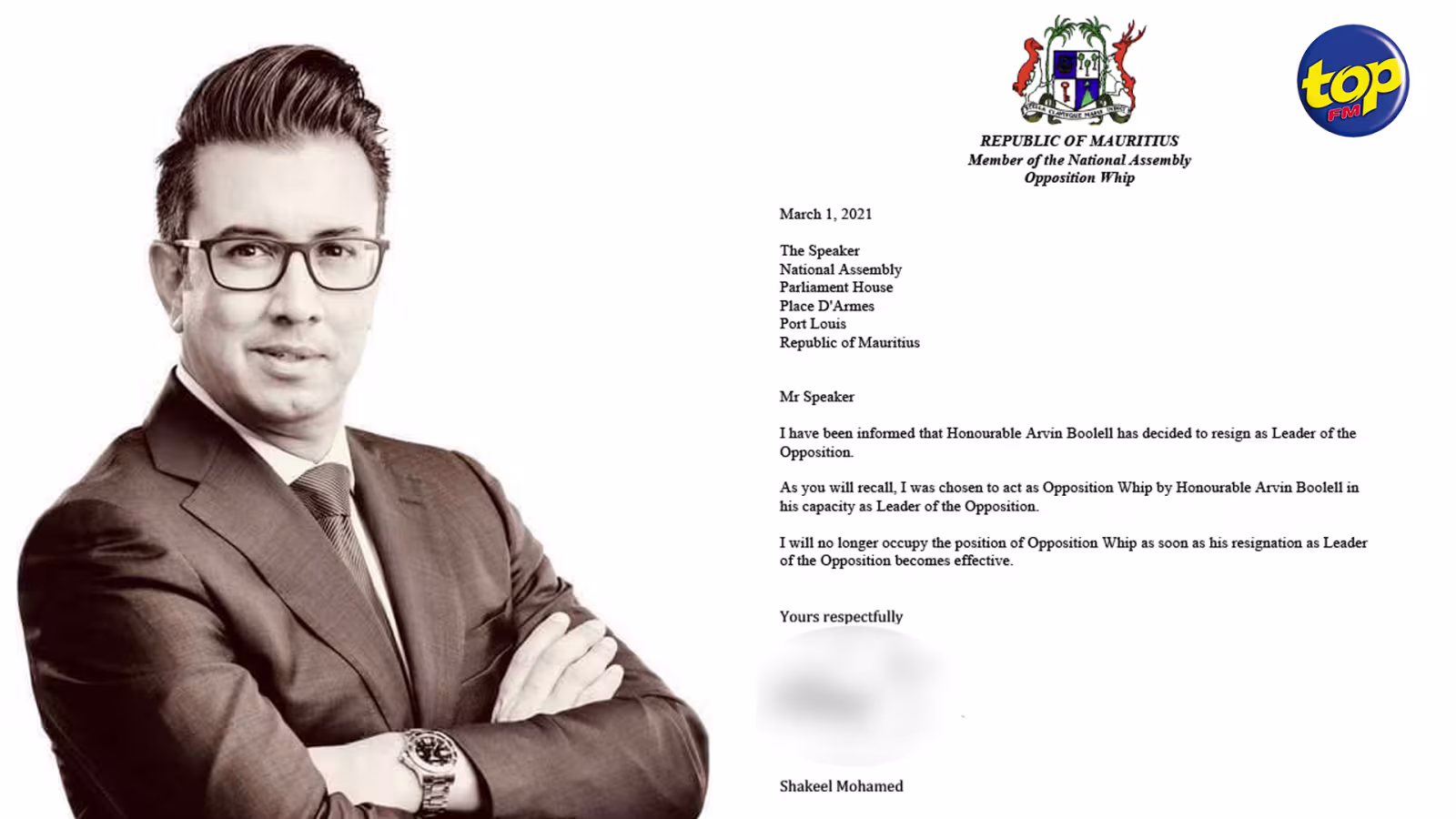 Au Parlement : Shakeel Mohamed va démissioner comme Whip si Arvin Boolell démissionne comme Leader de l’opposition