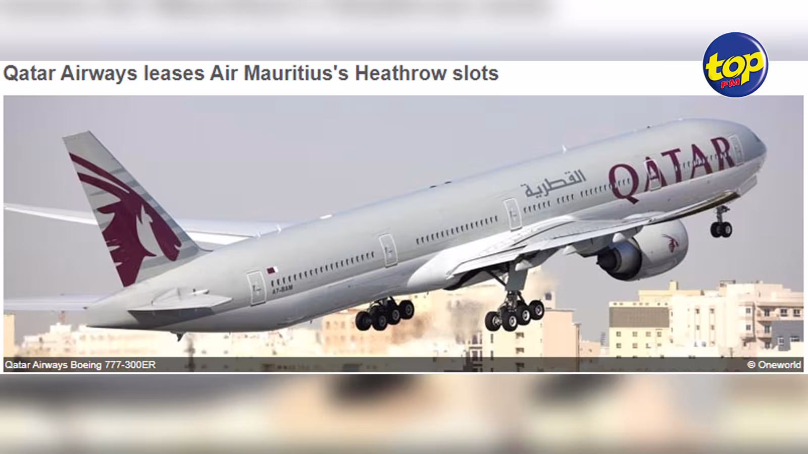 Aviation : Les créneaux horaires d’Air Mauritius à Heathrow loués à Qatar Airways
