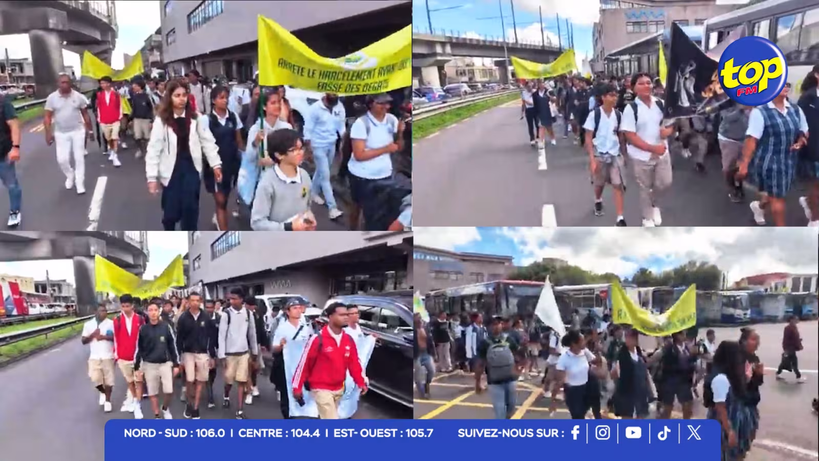 Mobilisation estudiantine à Curepipe : les collégiens marchent pour briser le silence autour du harcèlement scolaire