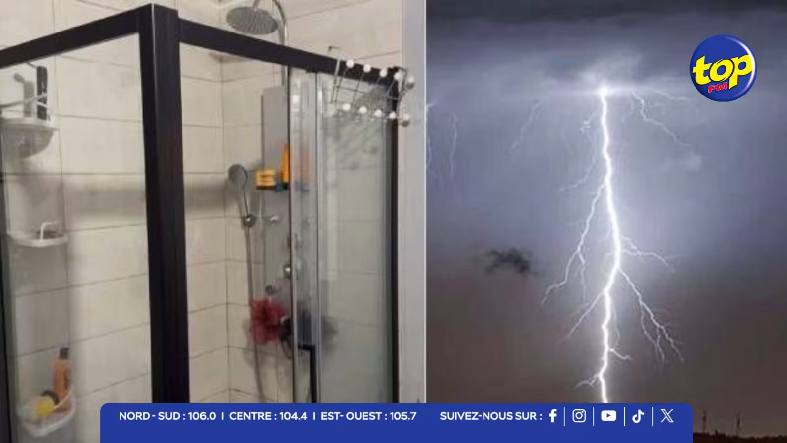 À l’Île de La Réunion : un homme de 31 ans frappé par la foudre sous sa douche au Tampon 