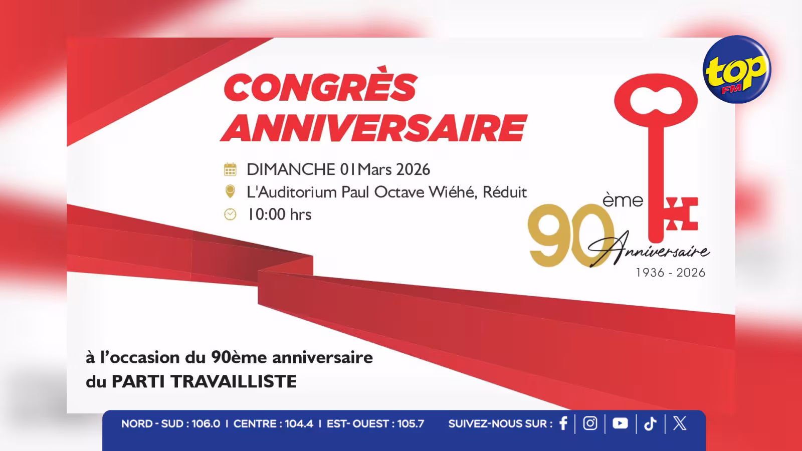 90e anniversaire du PTr : une célébration ce dimanche à Octave Wiehe à Réduit, ancrée solidement au cœur de la politique mauricienne 
