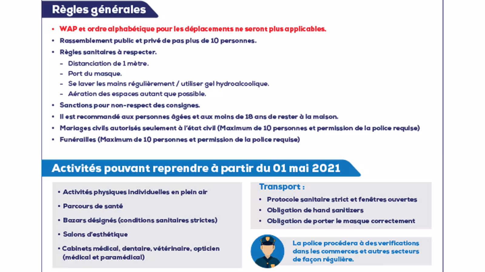 Quelles sont les activités qui seront autorisées à reprendre à partir du 1er mai ?