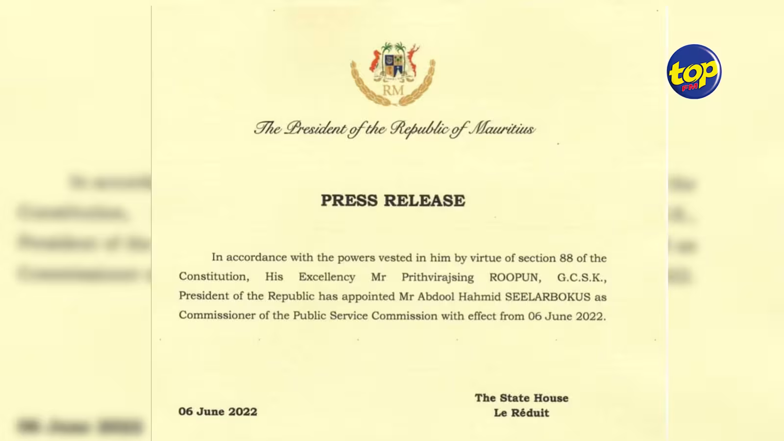 Public Service Commission : Abdool Hamid Seelarbokus nommé commissaire