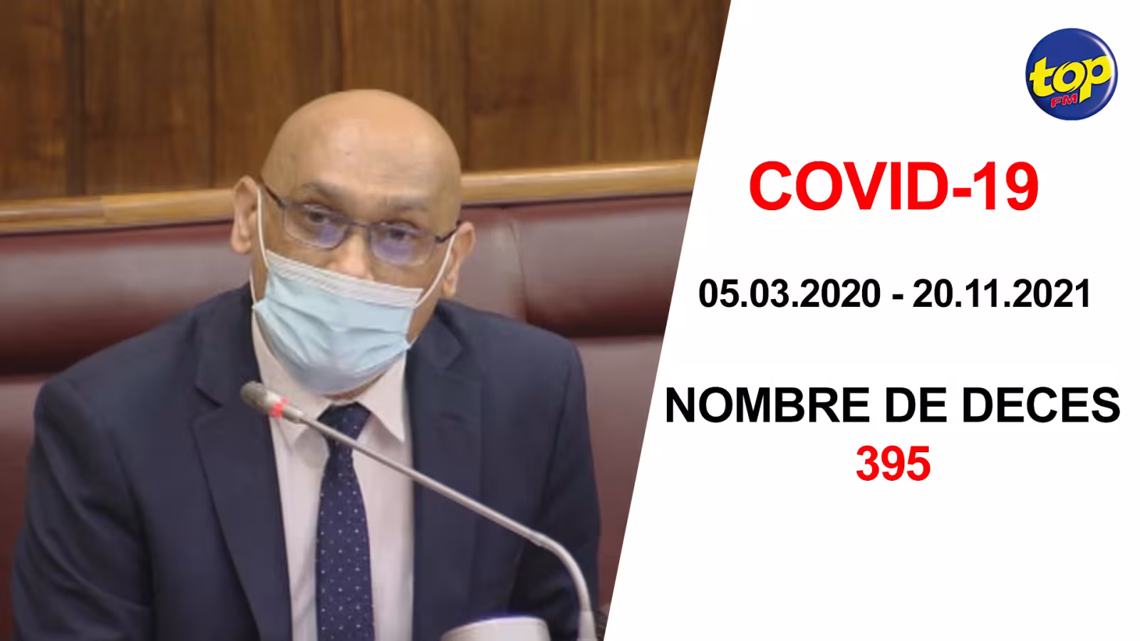 Covid-19 : 395 personnes sont mortes du 5 mars 2020 au 20 novembre 2021