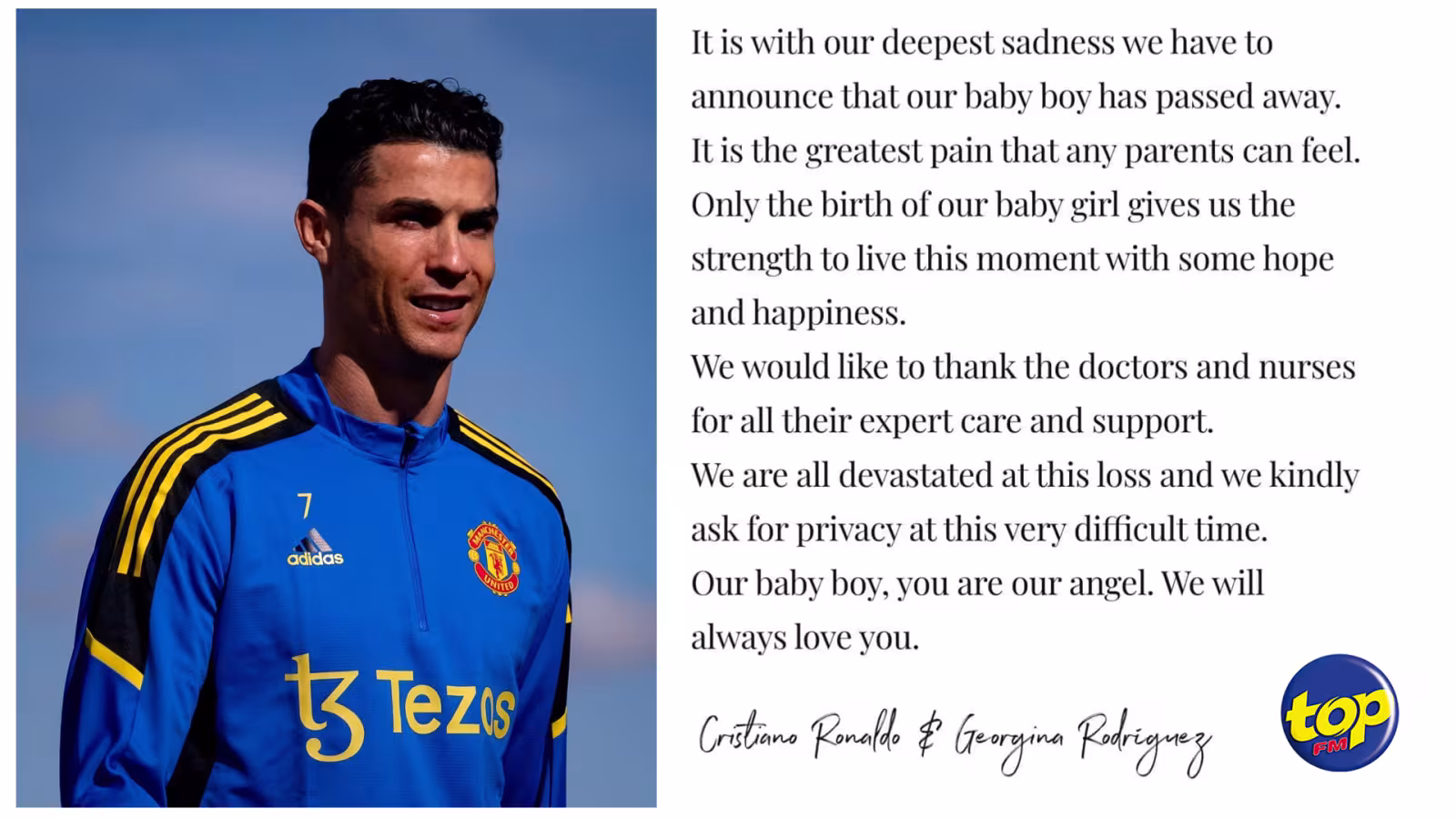 Cristiano Ronaldo annonce le décès de son fils à la naissance, sa fille a survécu à l’accouchement