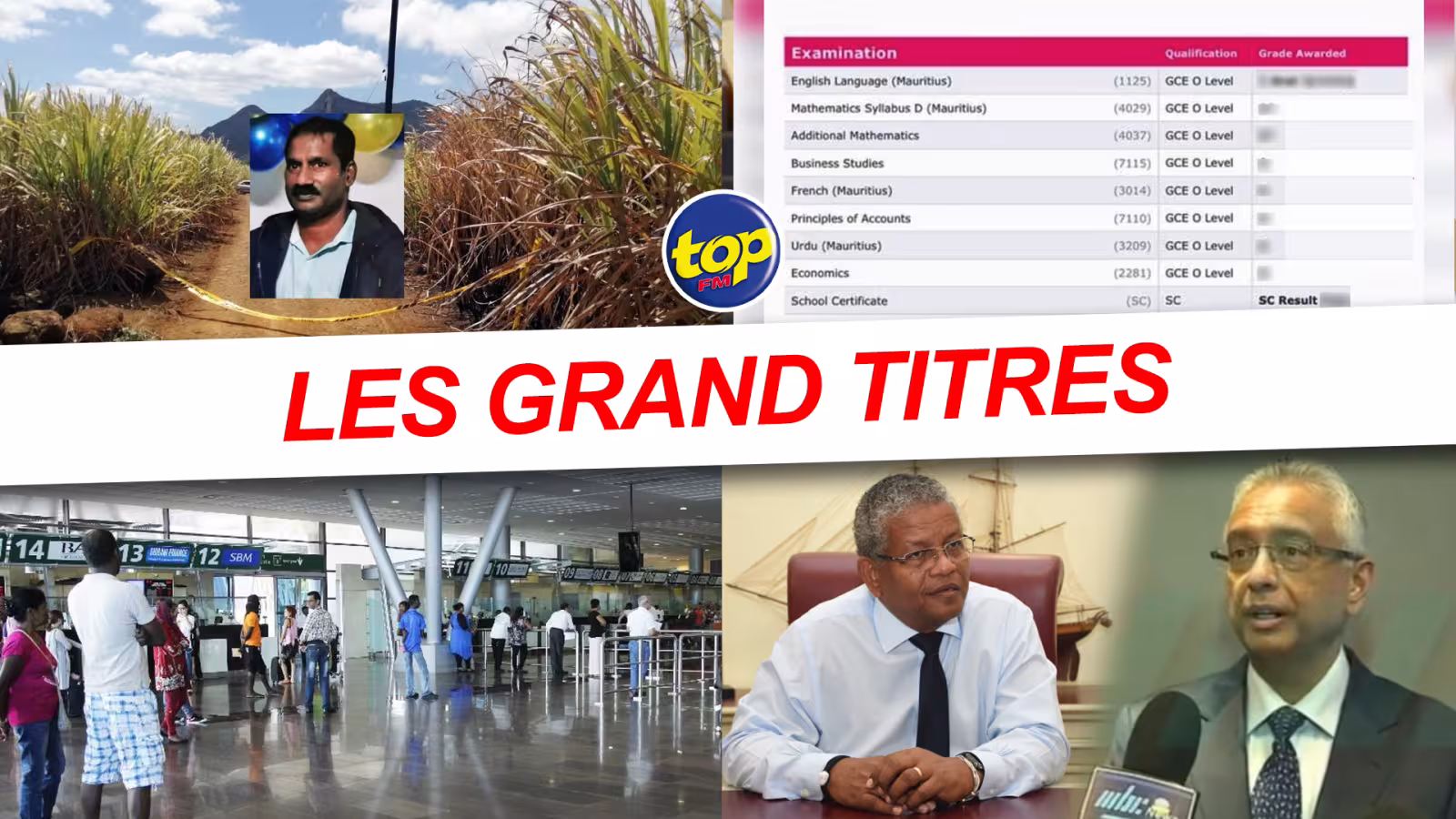 Les grand titres de Top Fm de ce mercredi 25 août