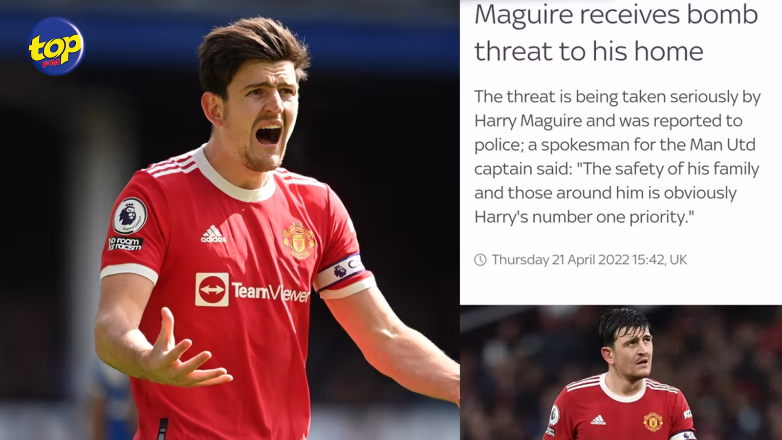 Alerte à la bombe au domicile de Harry Maguire, capitaine de Manchester United