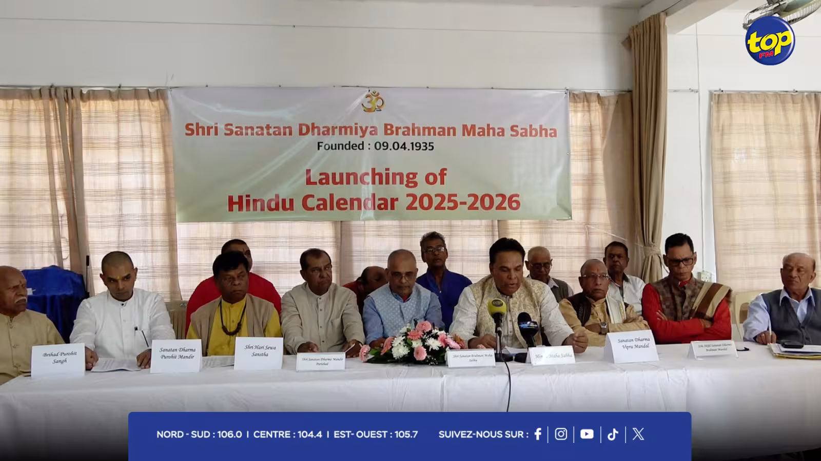 Lancement du calendrier de festivals Hindous 2025-2026 par le Shri Sanatan Dharmya Brahman Maha Sabha