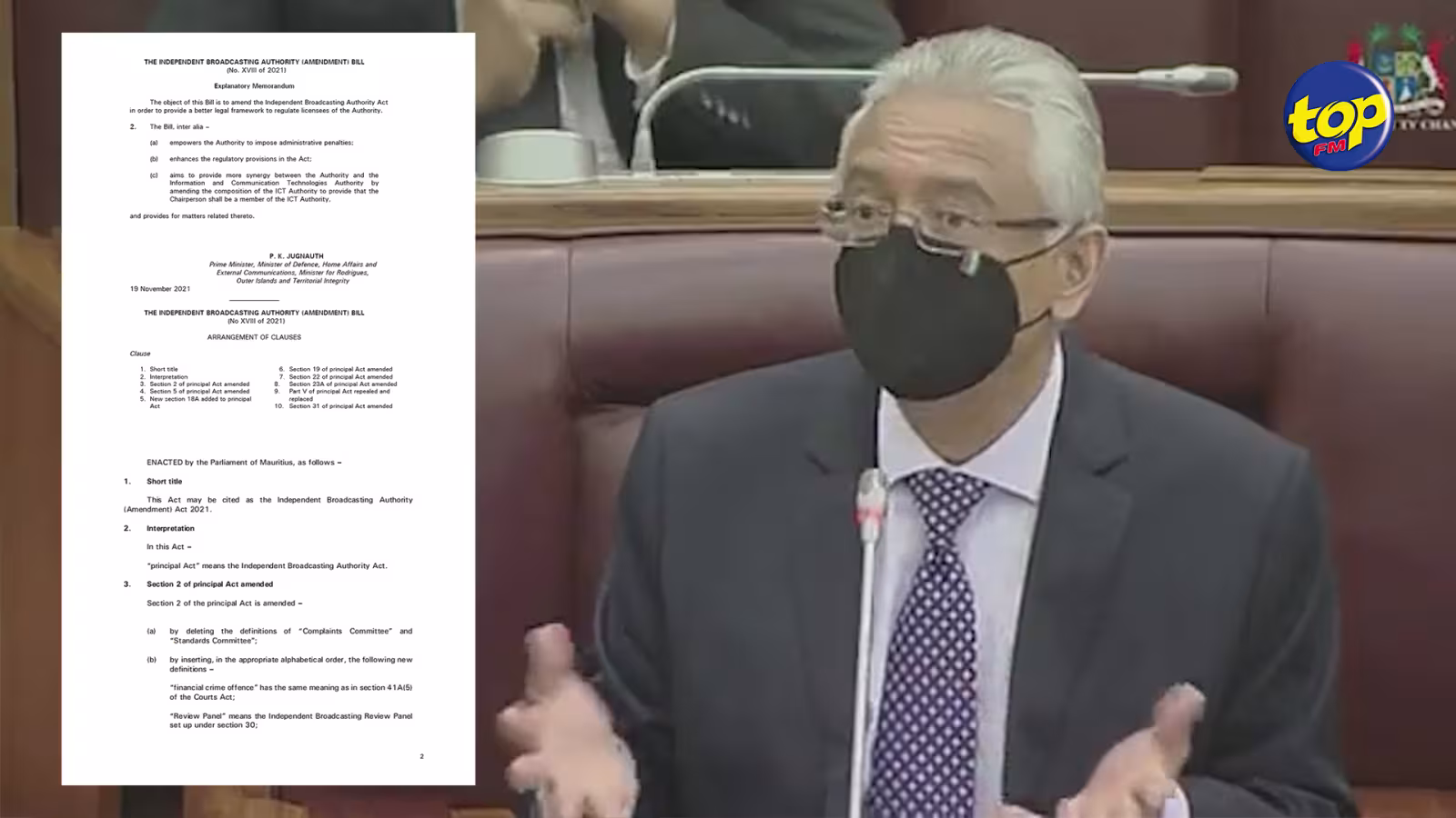 Au Parlement: l’Independent Broadcasting Authority (Amendment) Bill présenté en première lecture