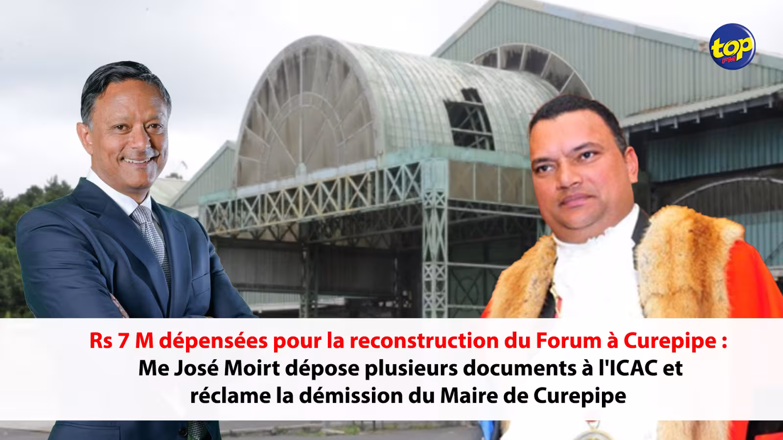 Rs 7 M dépensées pour la reconstruction du Forum à Curepipe :  Me José Moirt dépose plusieurs documents à l’ICAC et réclame la démission du Maire de Curepipe