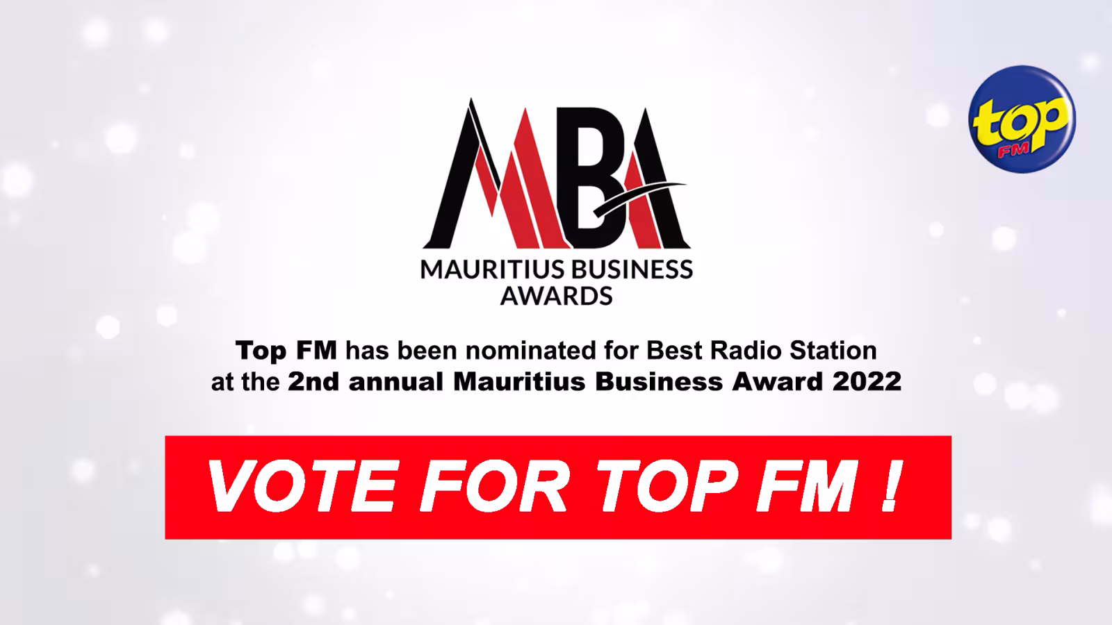 Top FM has been nominated for Best Radio Station at the 2nd annual Mauritius Business Award 2022