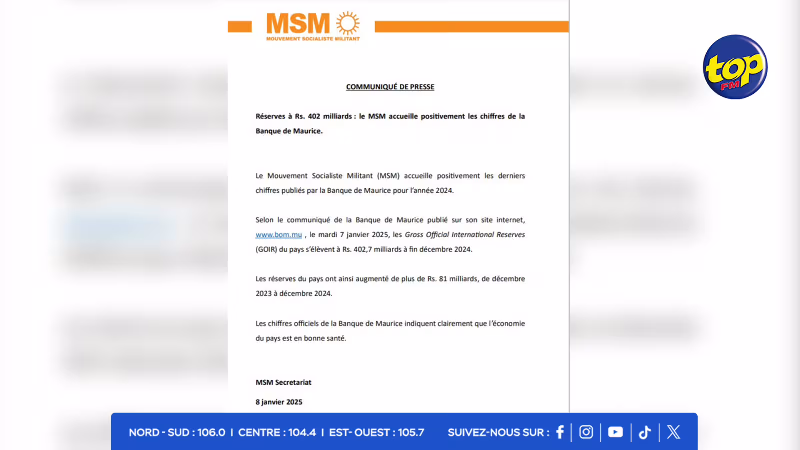 MSM-COMMUNIQUE