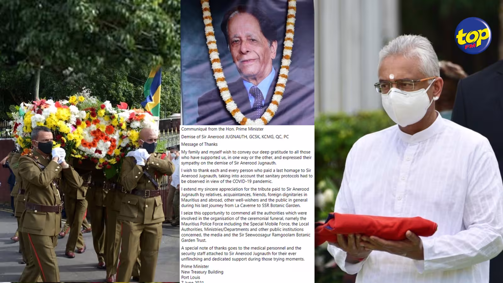 Funérailles de Sir Anerood Jugnauth : Pravind Jugnauth remercie la population pour son soutien