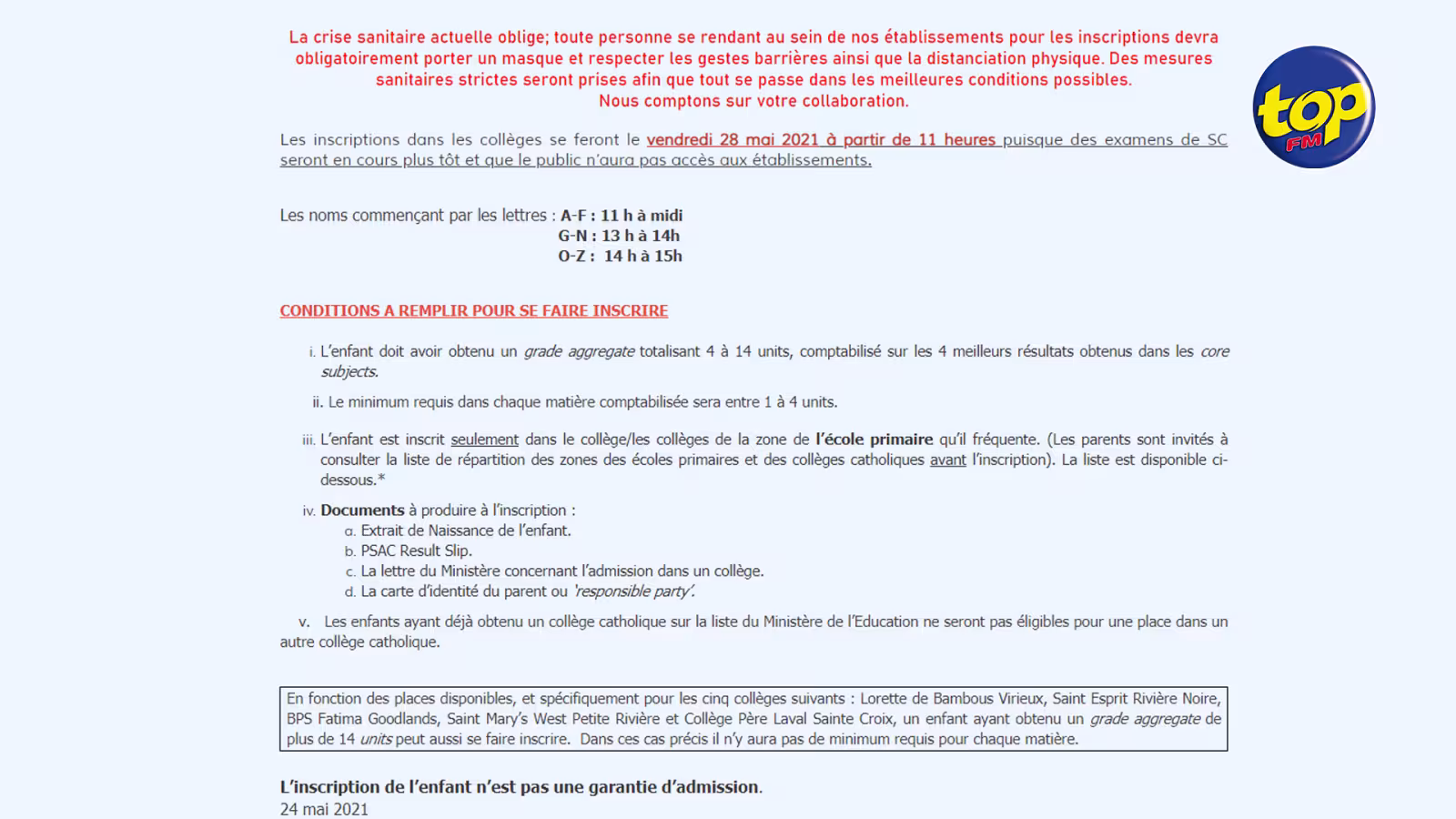 Admission en grade 7 : l’exercice d’inscription dans les collèges catholiques se fait ce vendredi