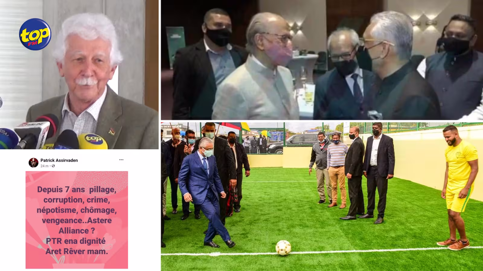 Photo Ramgoolam-Jugnauth en pleine conversation : « Kot MSM ,zot pe galoupe en désordre pou essaie corrige le tir raté de Pravind Jugnauth », ironise Paul Bérenger