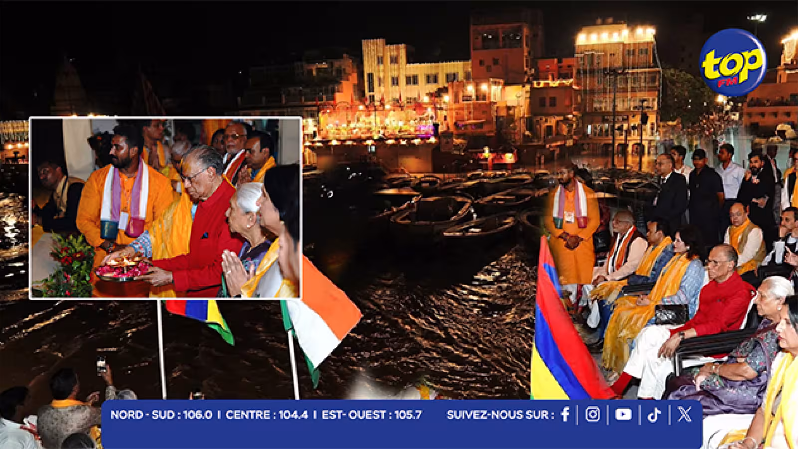 À Varanasi, le Premier ministre Ramgoolam célèbre le Ganga Aarti