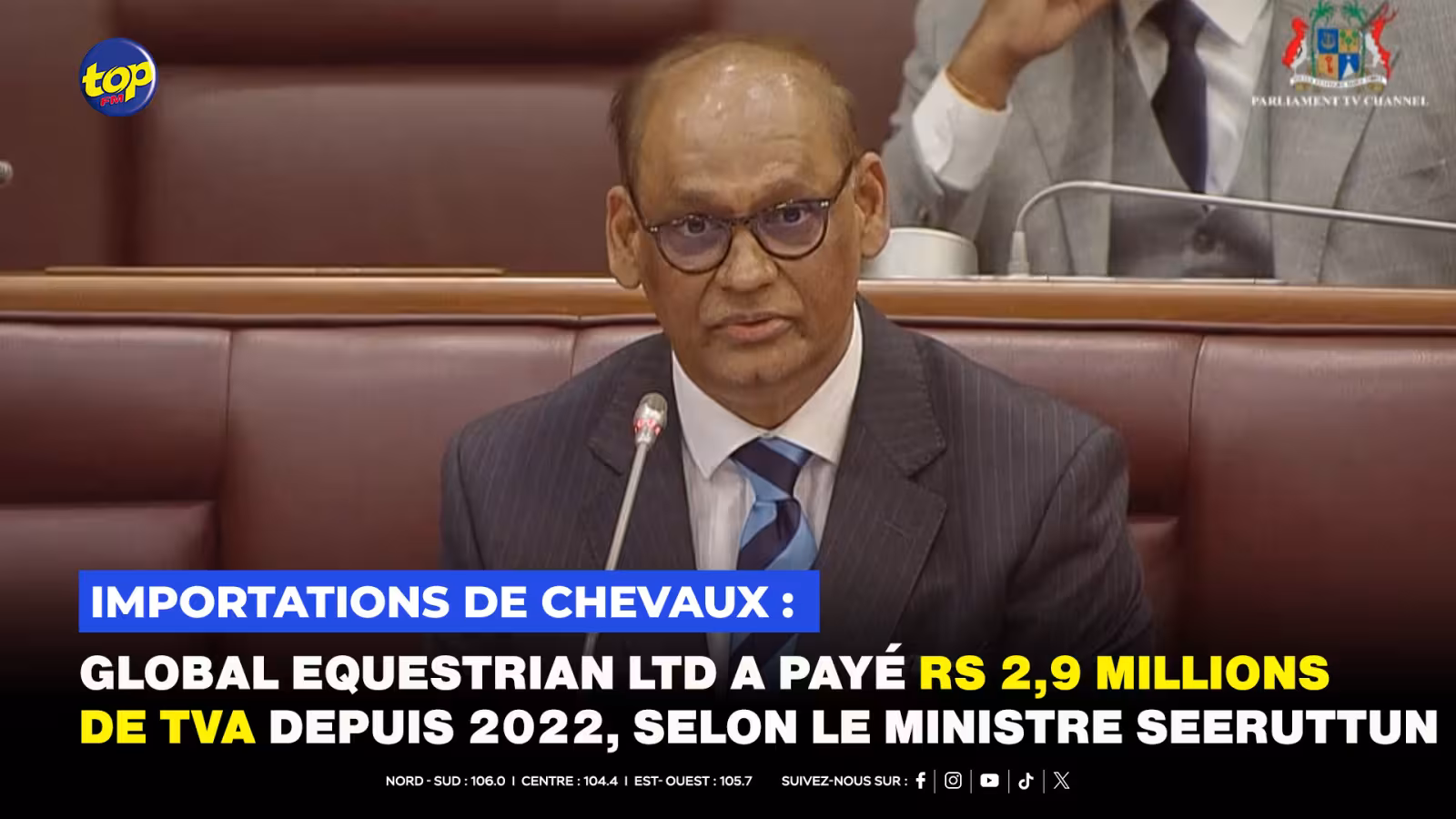 Importations de chevaux : Global Equestrian Ltd a payé Rs 2,9 millions de TVA depuis 2022, selon le ministre Seeruttun
