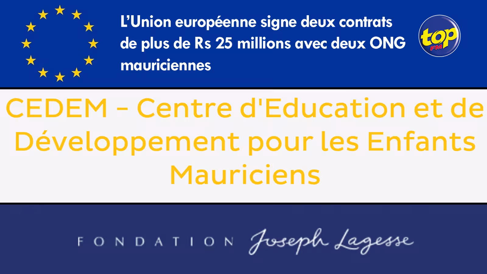 L’Union européenne signe deux contrats de plus de Rs 25 millions avec deux ONG mauriciennes