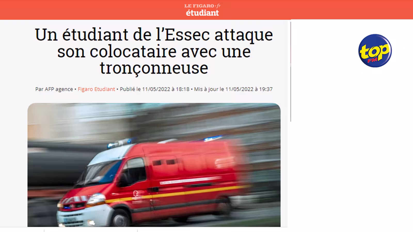 En France : Un étudiant mauricien agressé par son colocataire irlandais avec une tronçonneuse