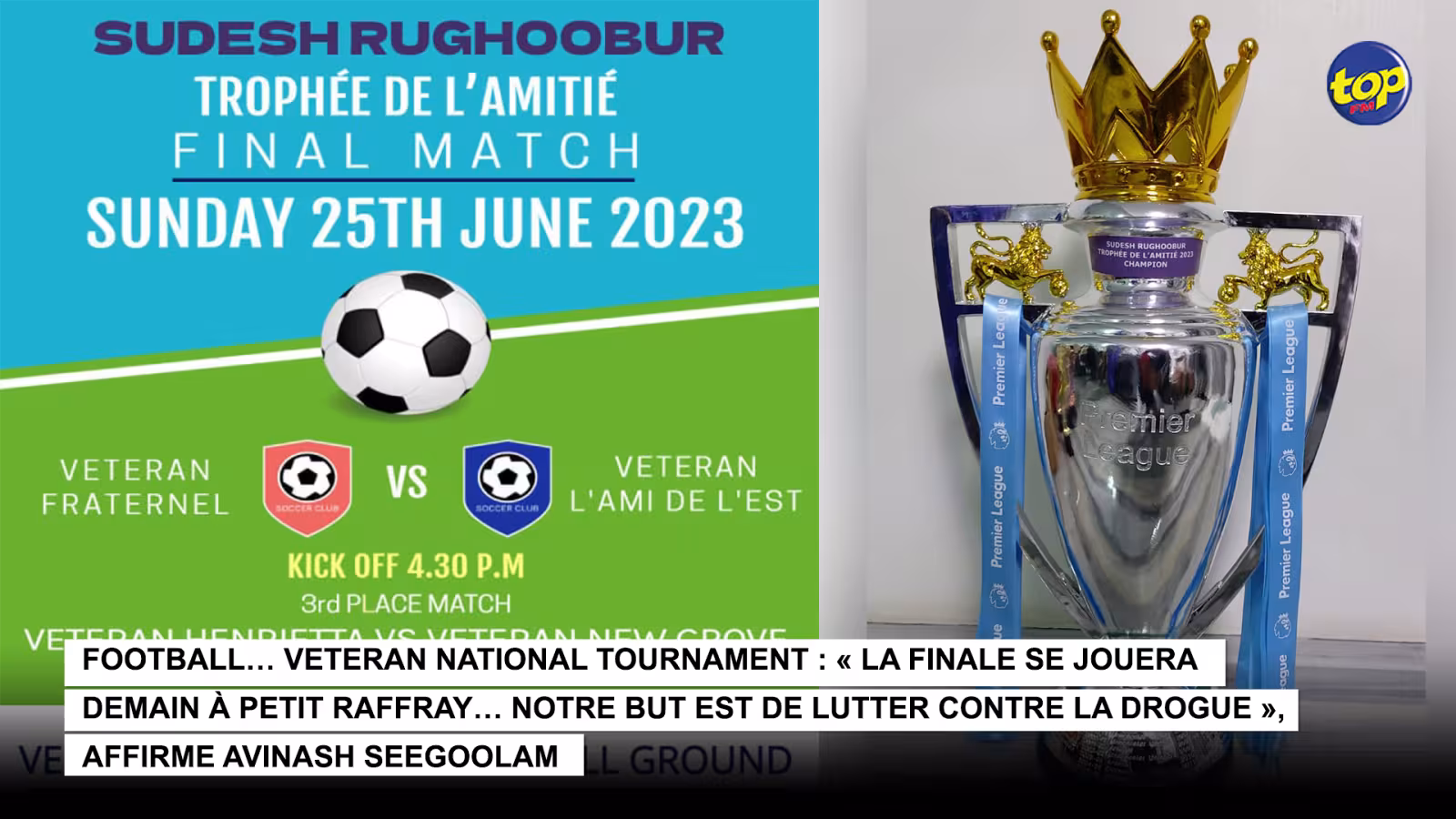 Football… Veteran National Tournament : « La finale se jouera demain à Petit Raffray… Notre but est de lutter contre la drogue », affirme Avinash Seegoolam