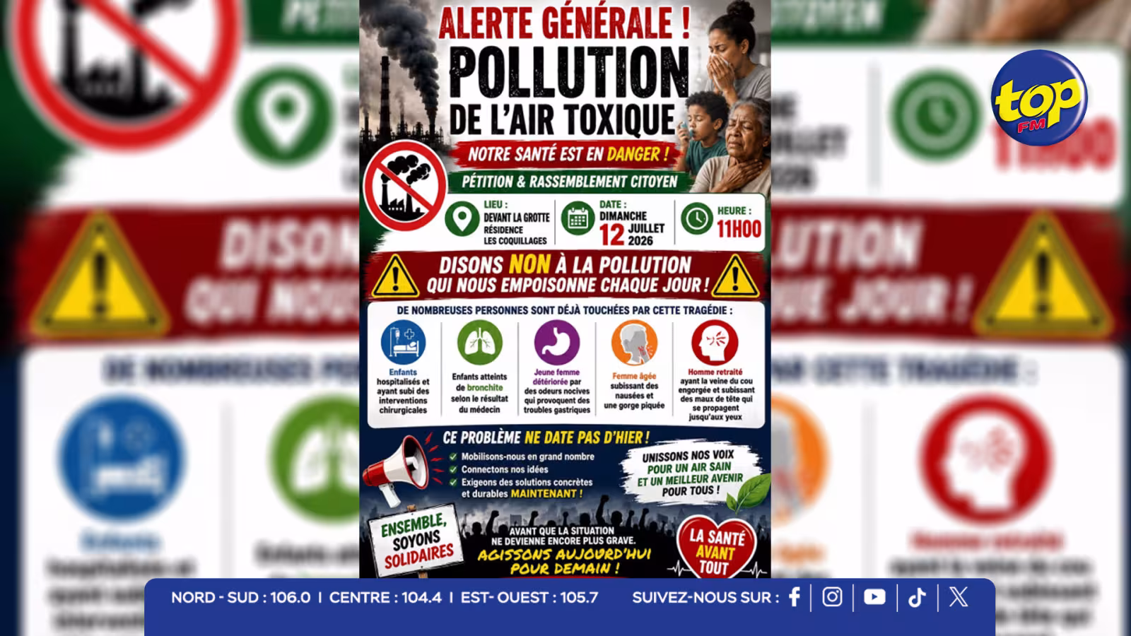 Émanations de carbon : un rassemblement citoyen prévu ce dimanche à Résidence Coquillage