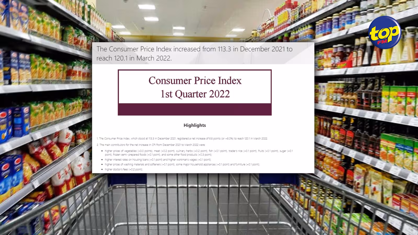 Consommation : L’indice des prix grimpe de presque 7 points en 3 mois