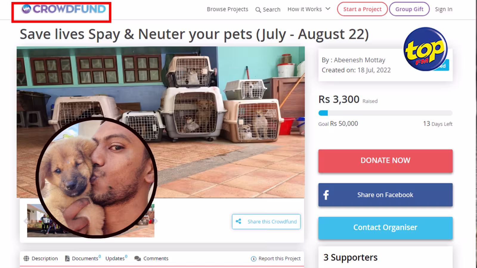 Campagne de stérilisation gratuite : Un crowdfunding organisé pour la collecte de fonds, souligne Abheenesh Mottay, un animal lover