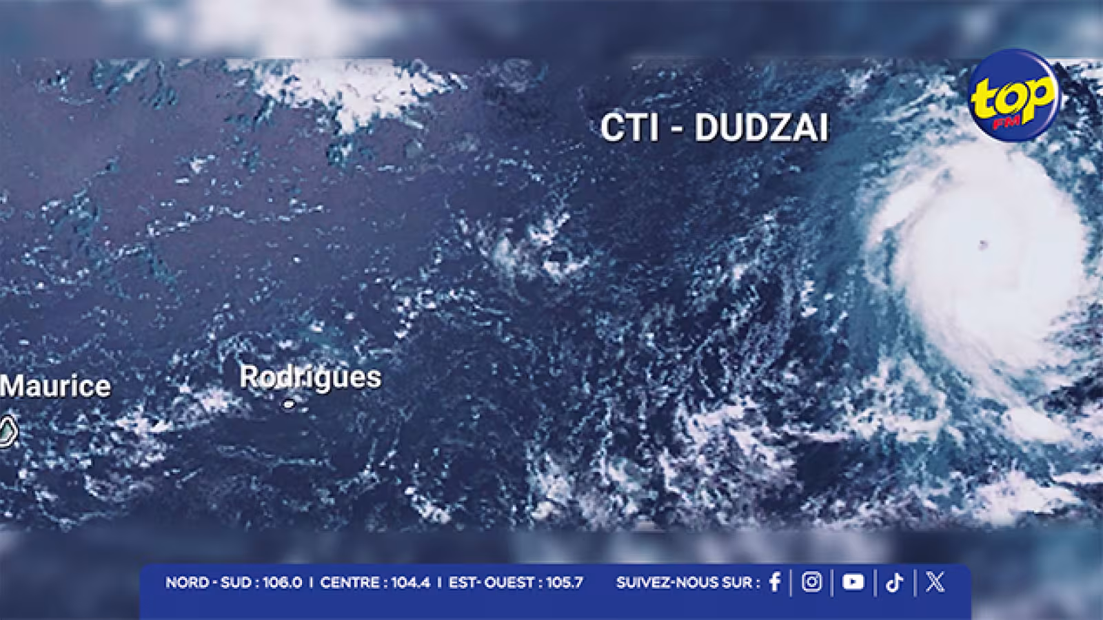Météo : Maurice sous ciel changeant, Rodrigues dans le collimateur du cyclone tropical intense Dudzai