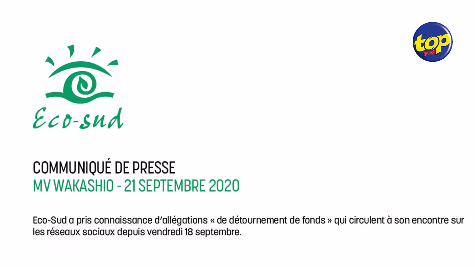 L’ONG Ecosud réfute les allégations de détournements de fonds portées contre elle