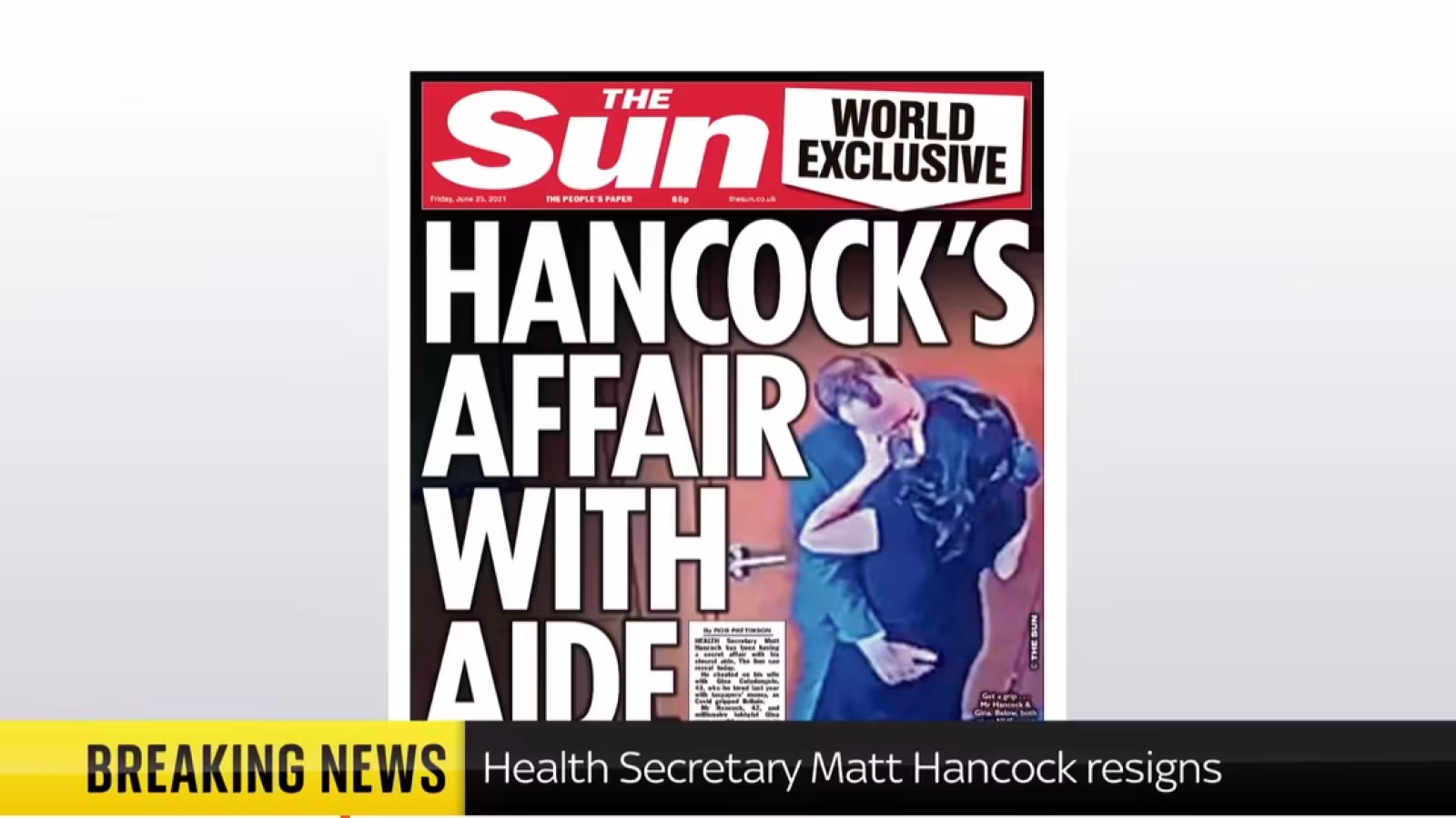 Sexe et scandale : Le ministre britannique de la Santé démission, il sera remplacé par Sajid Javid