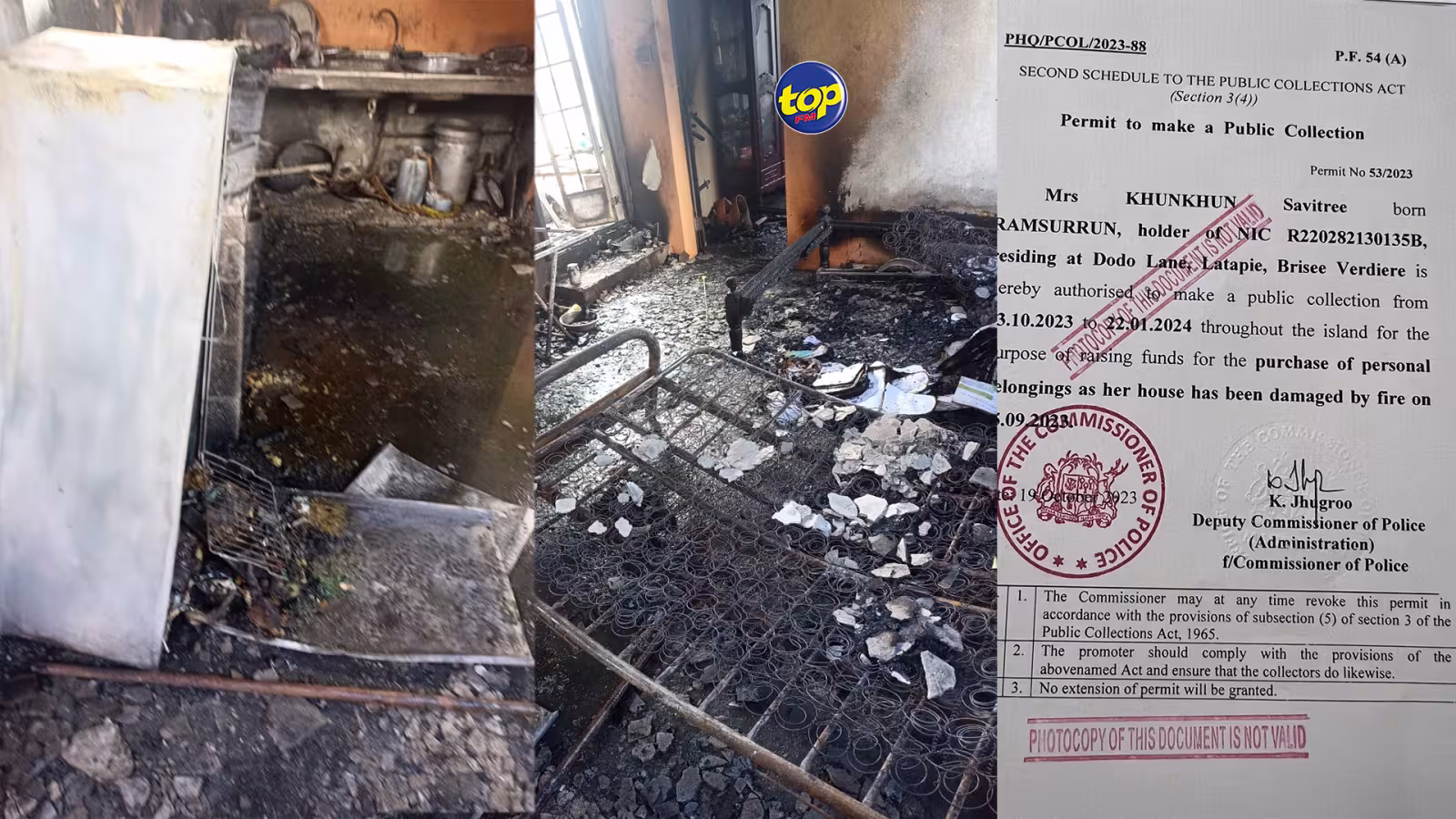 Après avoir tout perdu dans un incendie : Savritree Khunkhun fait appel à la générosité des Mauriciens