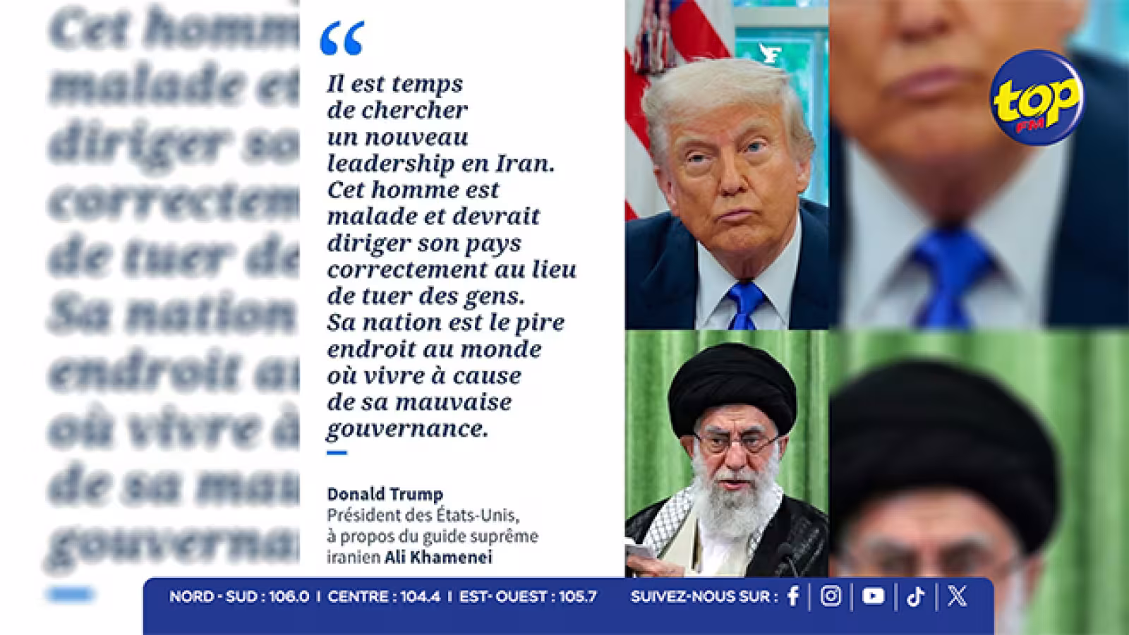 Iran : Trump dit que « les tueries ont pris fin », cherche une issue et laisse planer la menace d’une intervention