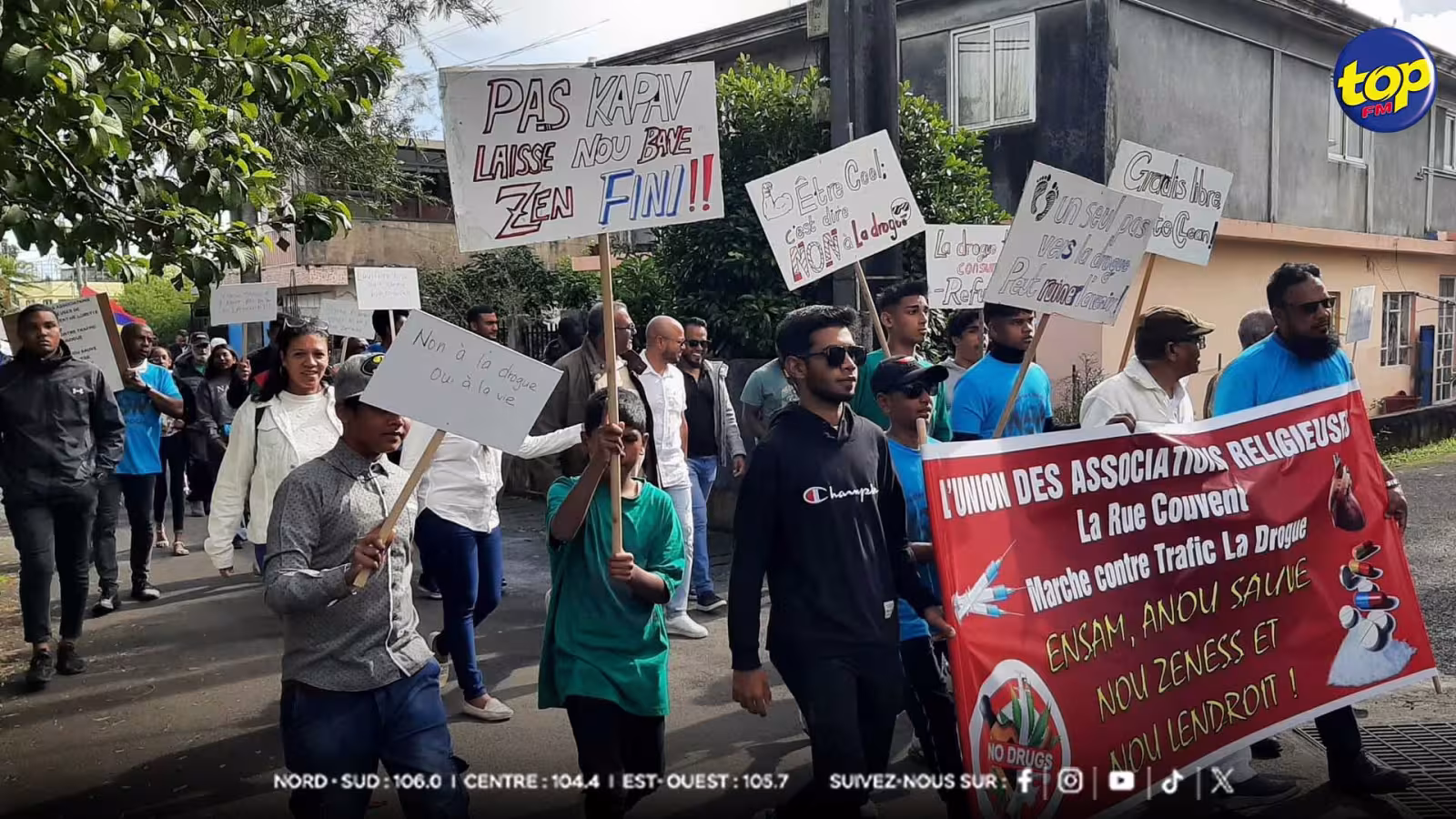 Marche pacifique contre le fléau de la drogue : « Inn ariv ler pou nou bouzer, nou landrwa pe pouri doucement doucement », lance l'Union des Associations Religieuses de La Rue Couvent de Lorette
