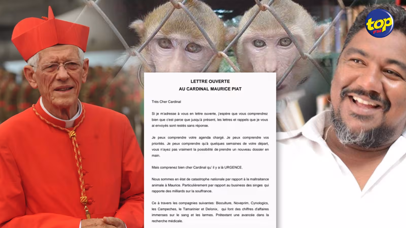 Dans une lettre ouverte adressée au cardinal Maurice Piat : « Que nos singes ne soient pas exterminés comme le fut notre Dodo » lance Linley Moothien qui demande au prélat « de convier la grande famille de l’Église catholique à la grande marche du 29 juillet à Port-Louis »