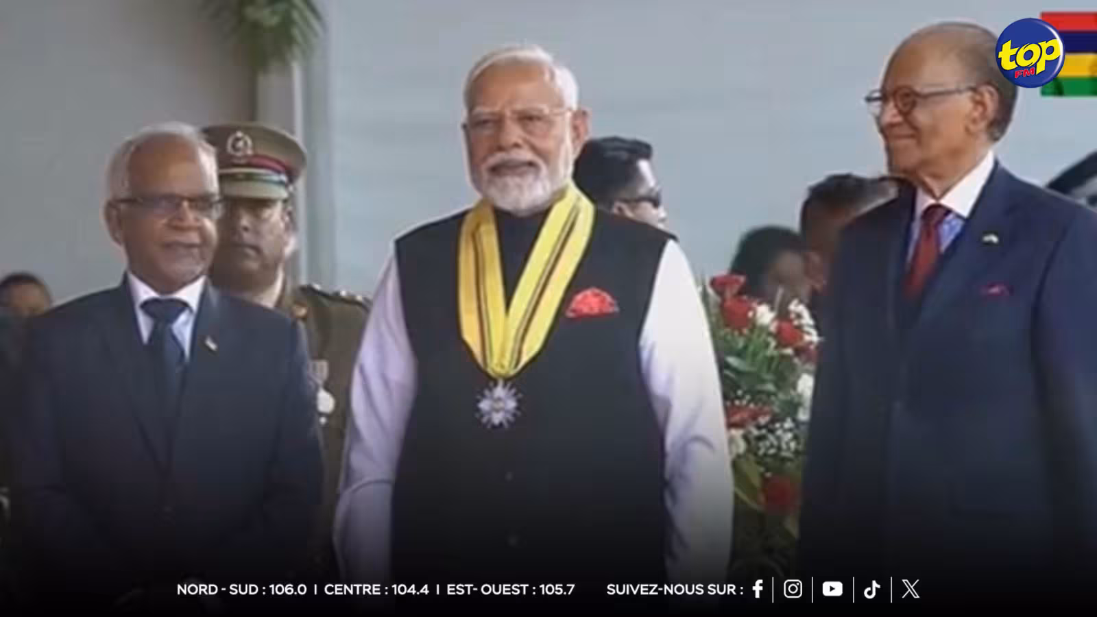 Narendra Modi honoré lors de la cérémonie du 57e anniversaire de l'indépendance à Maurice