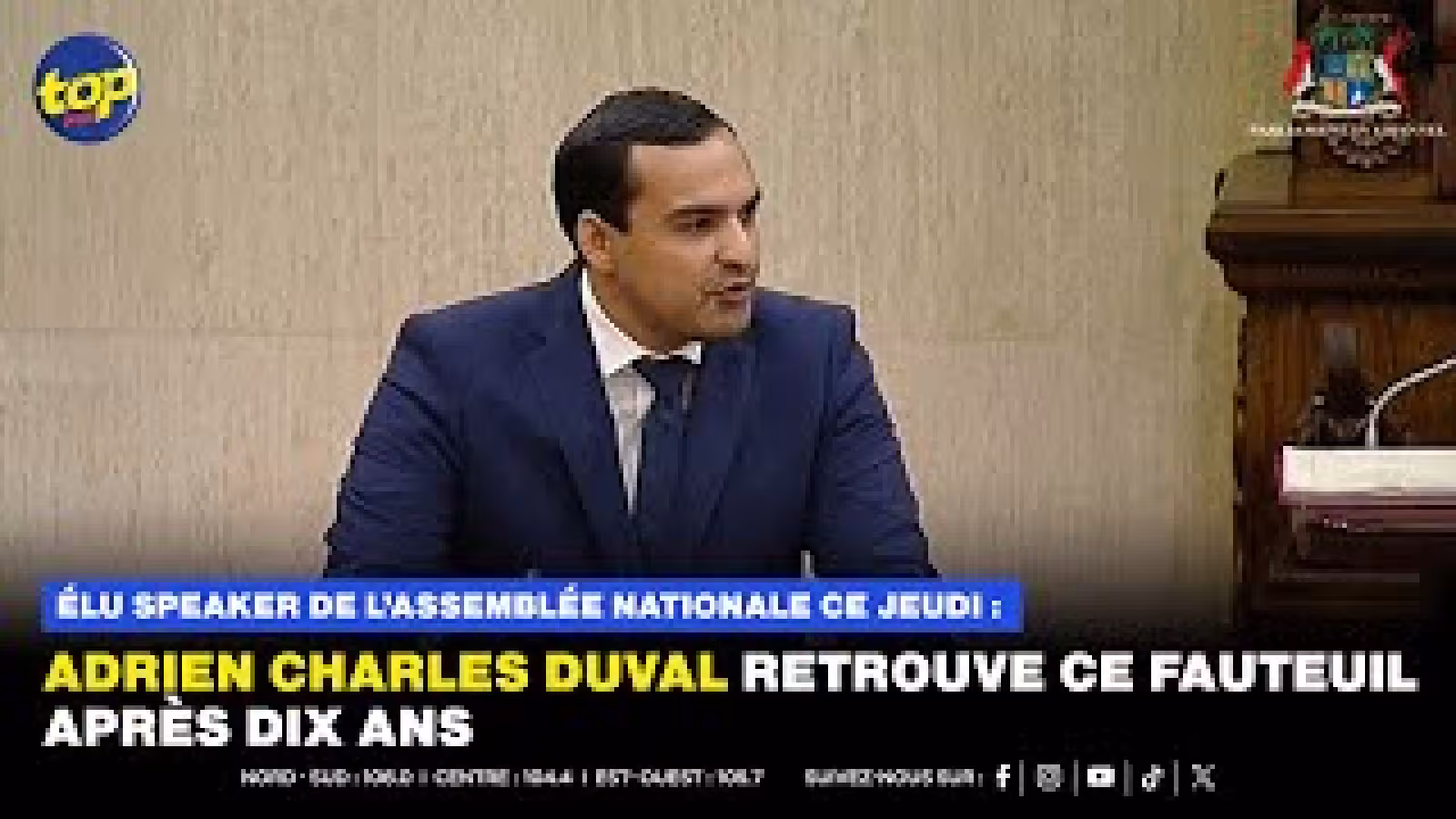 Assemblée nationale : Adrien Duval élu nouveau speaker