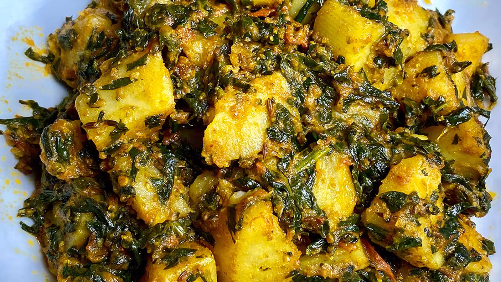 Aloo palak (recette indienne, pommes de terre et épinards)