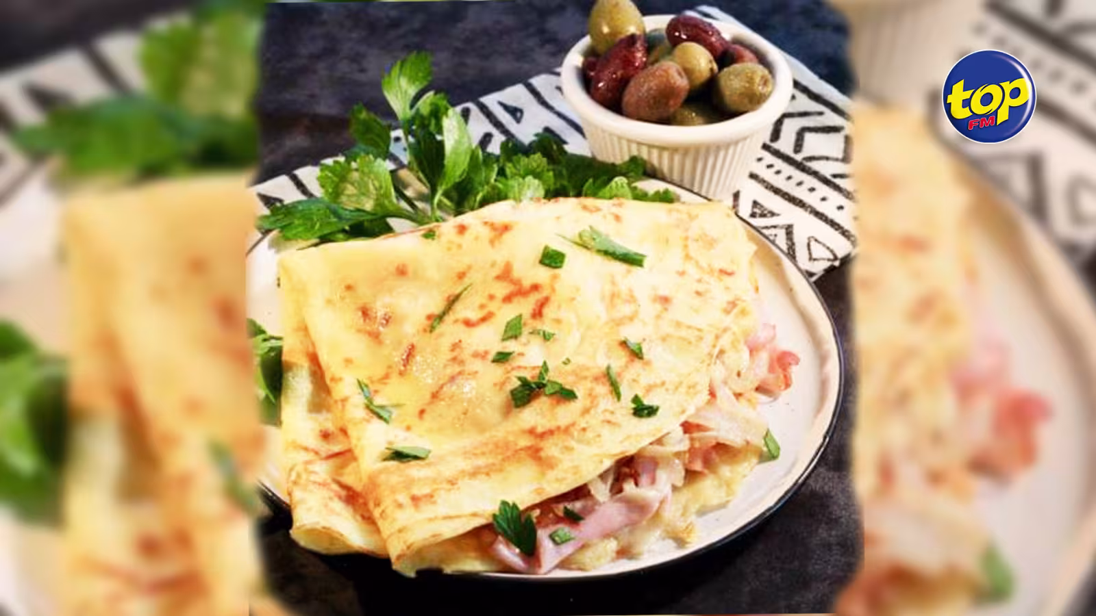 Crêpes à la béchamel, jambon blanc et fromage