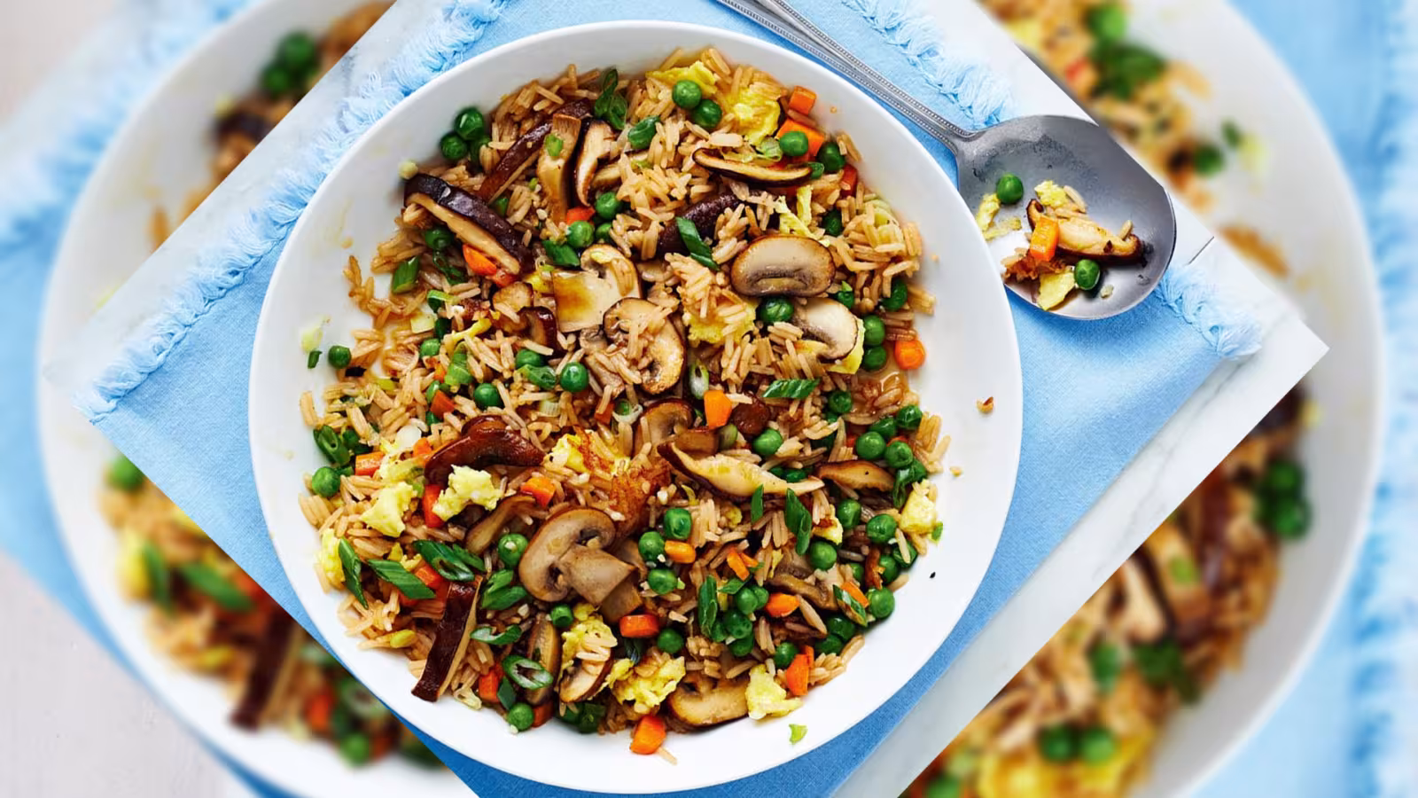 Recette : Riz frit aux champignons