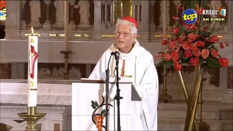 Messe du travail à la Basilique de Sainte Hélène :  ‘Ene société ki laisse de côté ene parti de so population li pas pu capave viv en paix jamais’ dit le Cardinal Piat