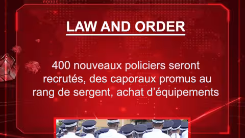Budget 2021-2022 : 400 nouveaux policiers seront recrutés, des caporaux promus au rang de sergent, achat d’équipements