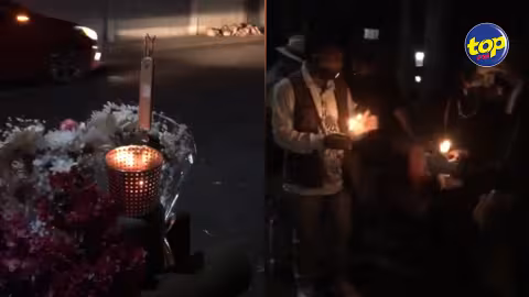 Covid-19 : candlelight en homage aux personnes décédées de la Covid-19 devant l’hôpital ENT