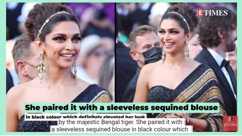 Deepika Padukone fait tourner les têtes dans son sari noir et or sur le tapis rouge de Cannes