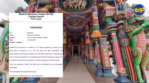 L’Assemblée générale annuelle du Madurai Mariamen Temple renvoyée à une date ultérieure
