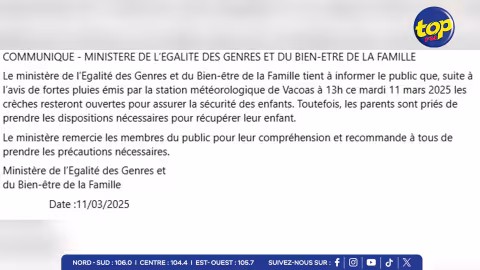Alerte de fortes pluies : les crèches restent ouvertes, les parents invités à récupérer leurs enfants en toute sécurité