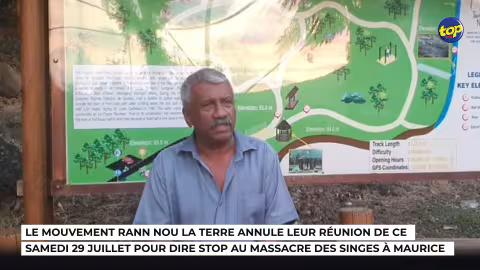 Le mouvement Rann Nou La Terre annule leur réunion de ce samedi 29 juillet pour dire stop au massacre des singes à Maurice : « Nous sommes contre la cruauté envers les animaux…nous serons présents à la marche citoyenne ce samedi », affirme Devarajen Kanaksabee, son président