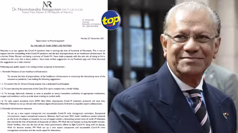 Le Dr. Navin Ramgoolam adresse une lettre ouverte à Pravind Jugnauth avec des propositions pour gérer la pandémie
