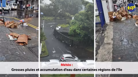 Météo : grosses pluies et accumulation d’eau dans certaines régions de l’île cet après-midi et durant la soirée