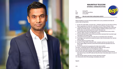 À Baie-de-Jacotet le 15 avril 2022 : « Il y a eu Data Capture pendant deux minutes », affirme Girish Guddoy dans un rapport à l’Acting CEO de MT Michel Degland